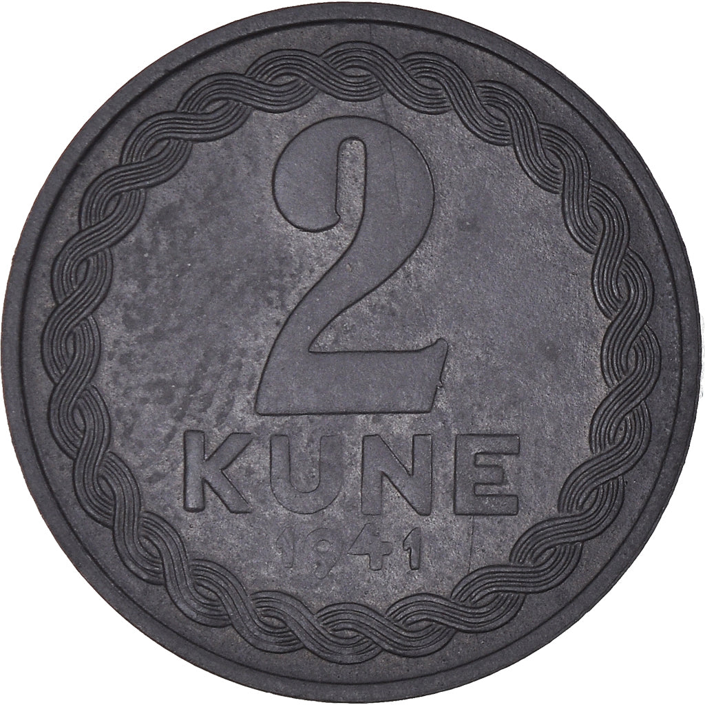 Moneda, Croacia, 2 Kune, 1941, Zagreb, MBC, Cinc, KM:2