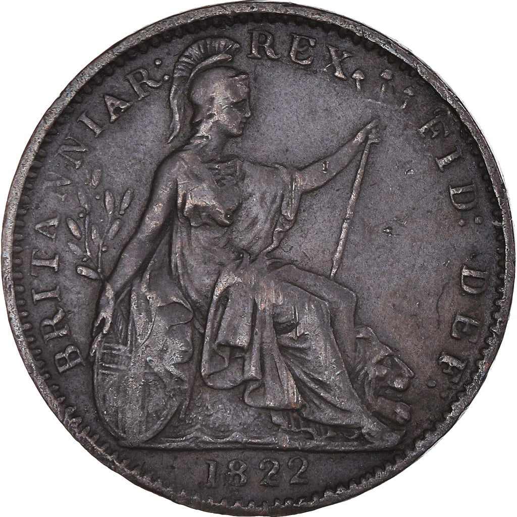 Moneta, Gran Bretagna, George IV, Farthing, 1822, MB+, Rame, KM:677, Spink:3822