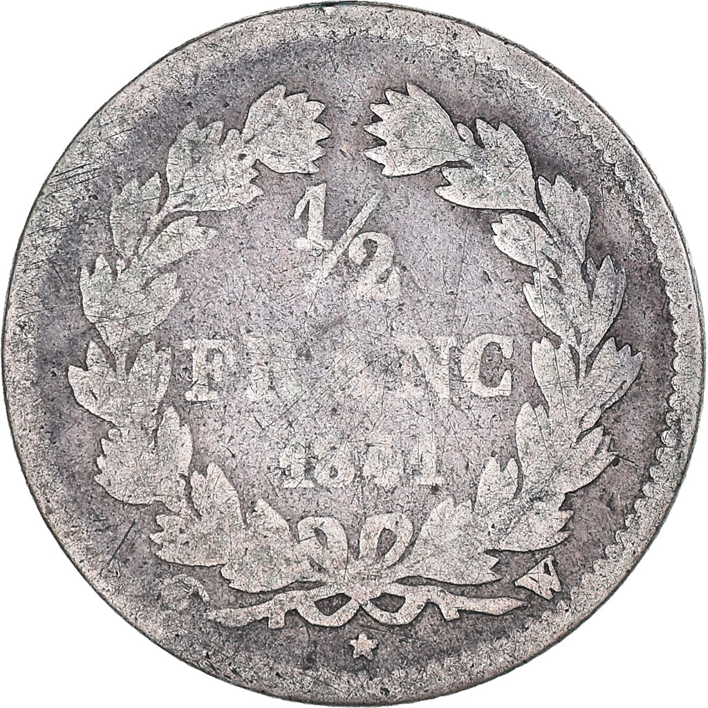 Münze, Frankreich, Louis-Philippe, 1/2 Franc, 1841, Lille, SGE, Silber