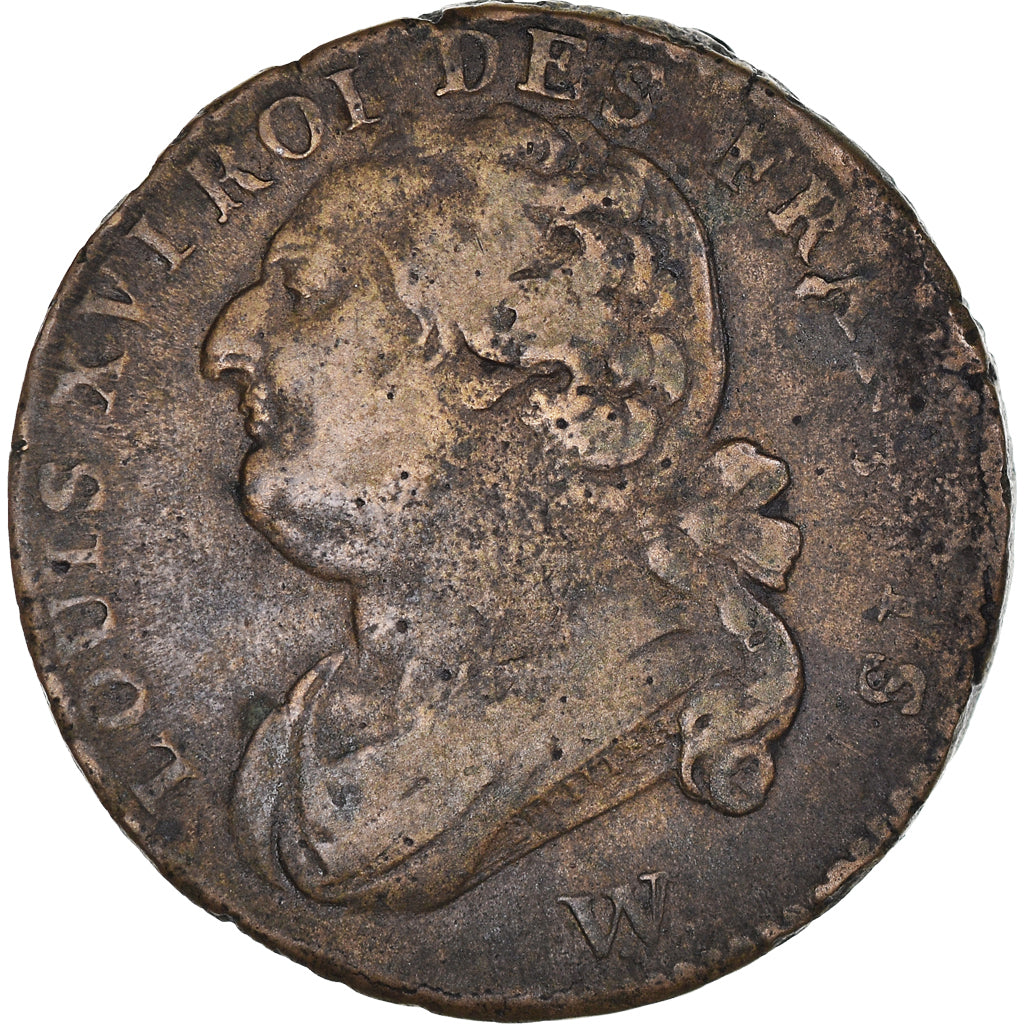 Coin, France, 12 deniers françois, 12 Deniers, 1792⸱4, Lille, VF(30-35)