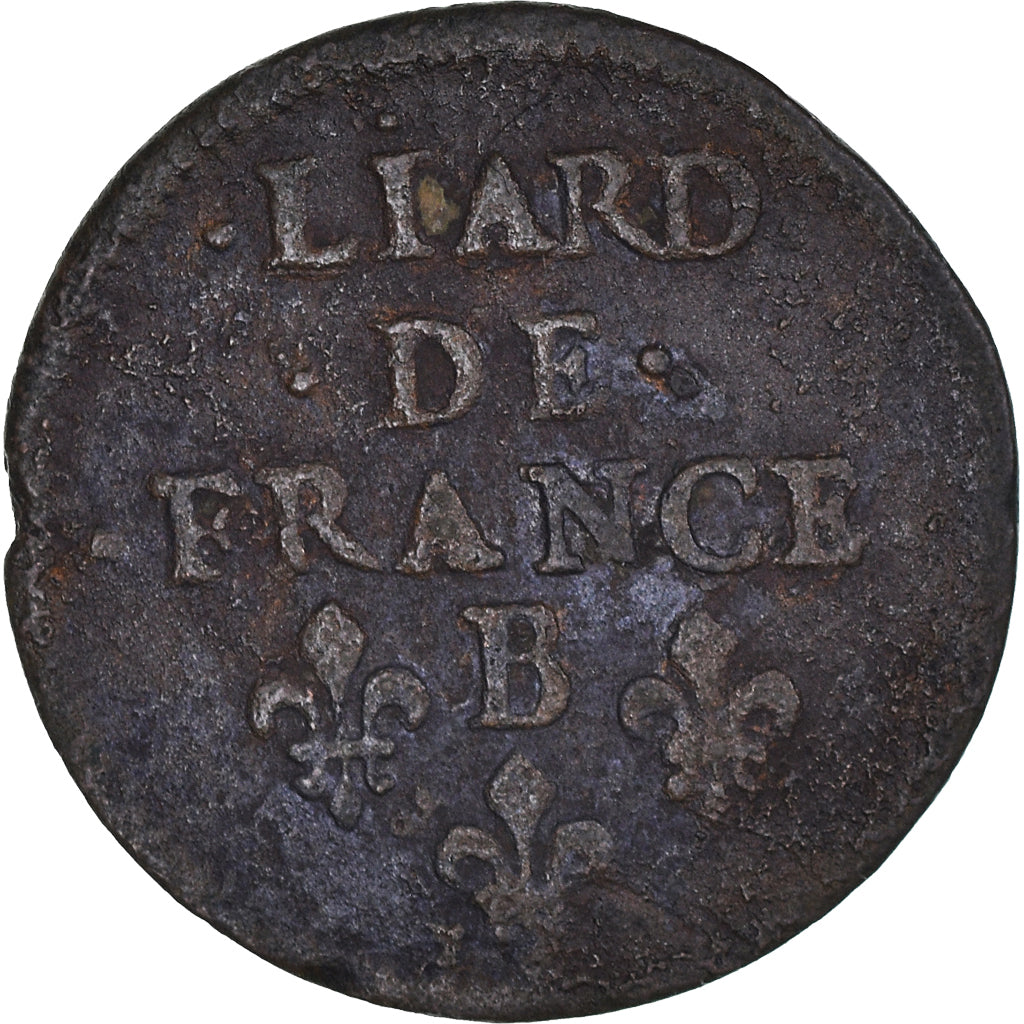 Coin, France, Louis XIV, Liard de France au buste juvénile, deuxième type