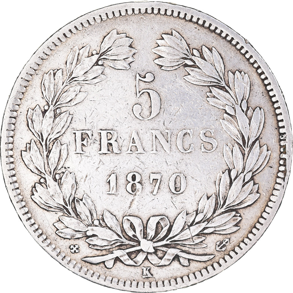 Coin, France, Cérès, 5 Francs, 1870, Bordeaux, EF(40-45), Silver, KM:818.2