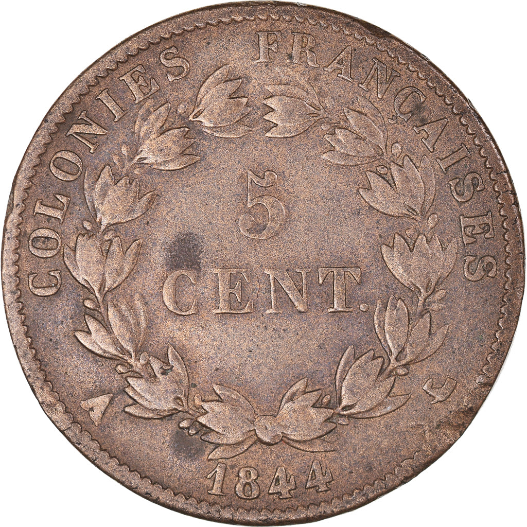 Coin, FRENCH COLONIES, Louis - Philippe, 5 Centimes, 1844, Paris, VF(20-25)