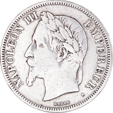 Monnaie, France, Napoleon III, Napoléon III, 2 Francs, 1869, Paris, TB, Argent