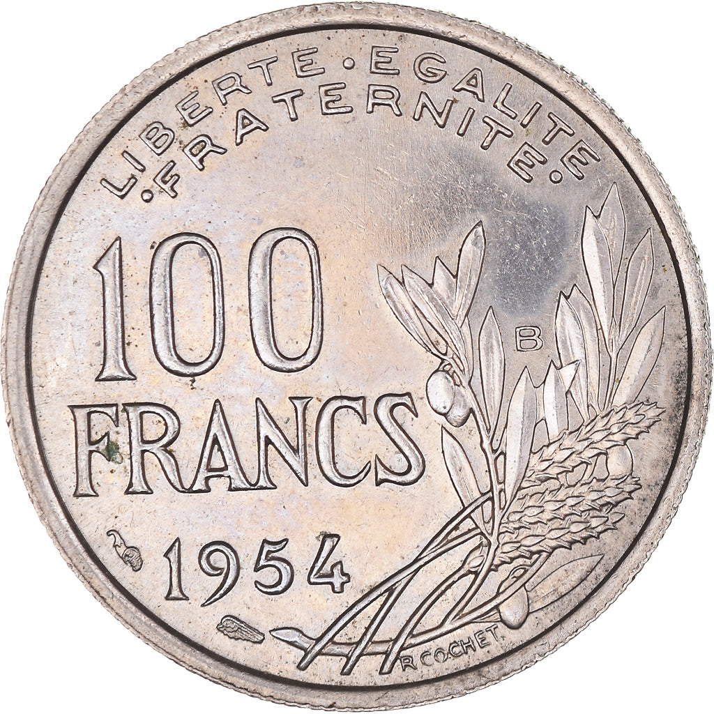Munten, Frankrijk, Cochet, 100 Francs, 1954, Beaumont - Le Roger, ZF+
