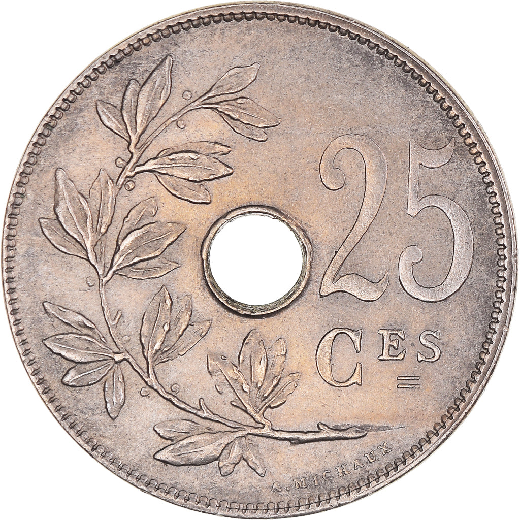 Coin, Belgium, 25 Centimes, 1929, AU(55-58), Copper-nickel, KM:68.1