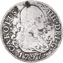 Moeda, Espanha, Charles IV, 2 Reales, 1797, Madrid, VF(20-25), Prata, KM:430.1