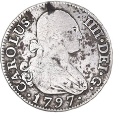 Coin, Spain, Charles IV, 2 Reales, 1797, Madrid, VF(20-25), Silver, KM:430.1