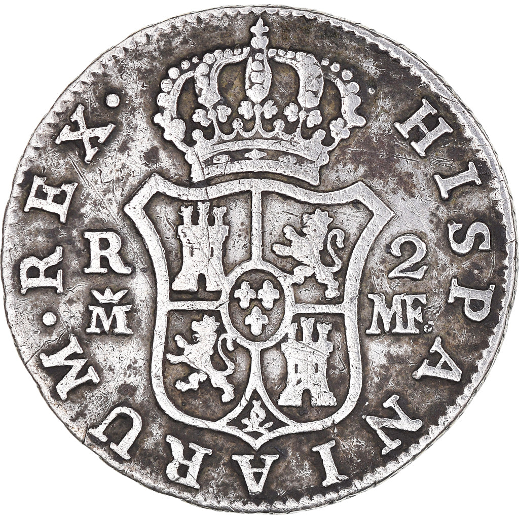 Coin, Spain, Charles IV, 2 Reales, 1797, Madrid, VF(20-25), Silver, KM:430.1