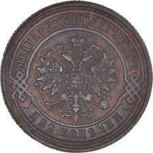 Moneda, Rusia, Nicholas II, 2 Kopeks, 1882, Saint-Petersburg, MBC+, Cobre