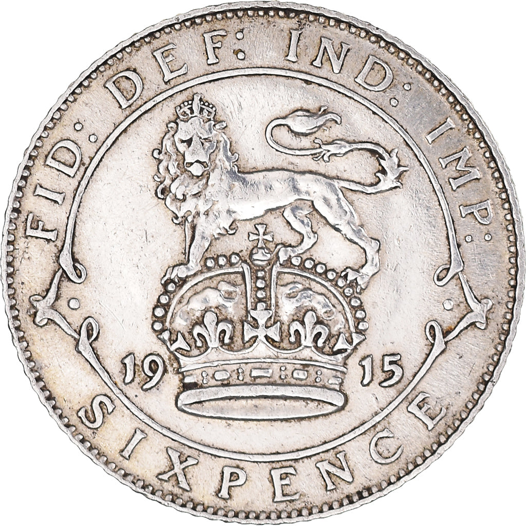 Coin, Great Britain, George V, 6 Pence, 1915, EF(40-45), Silver, KM:815