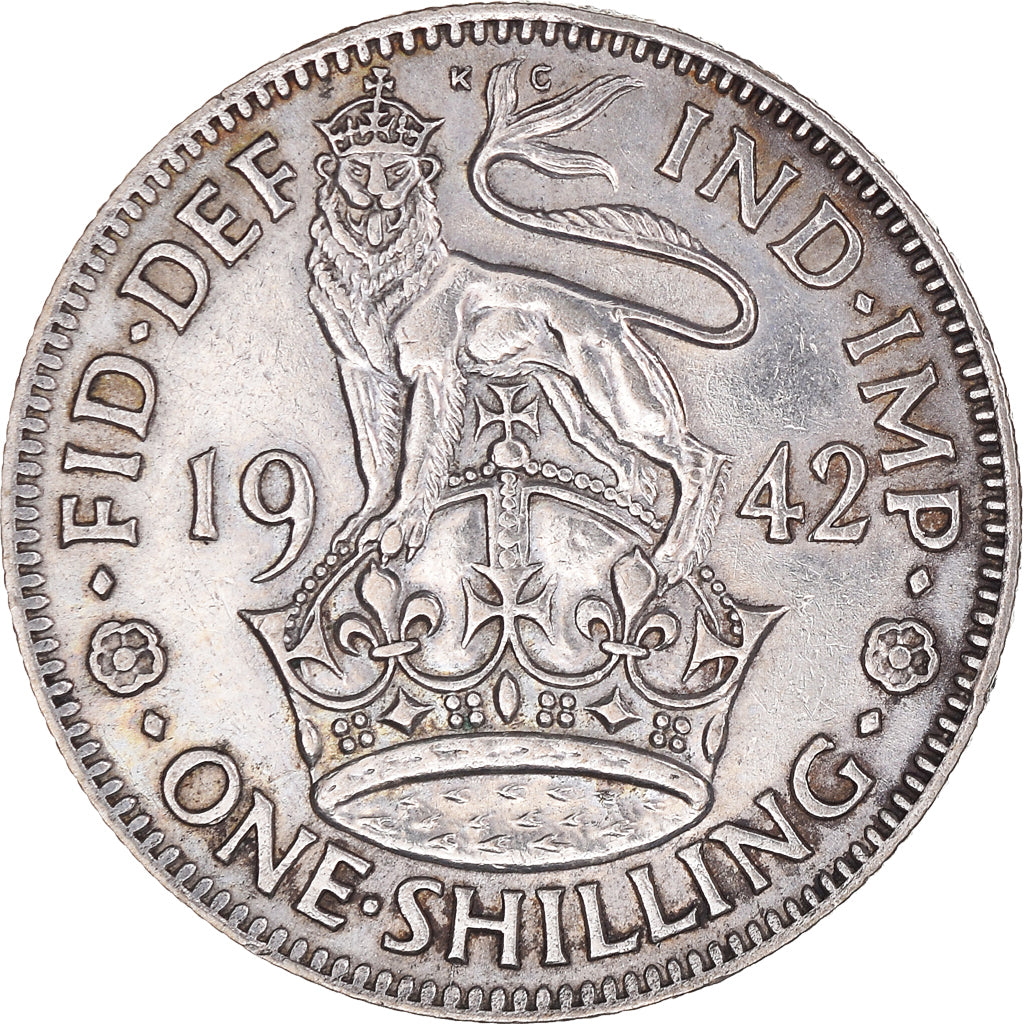 Coin, Great Britain, George VI, Shilling, 1942, EF(40-45), Silver, KM:853