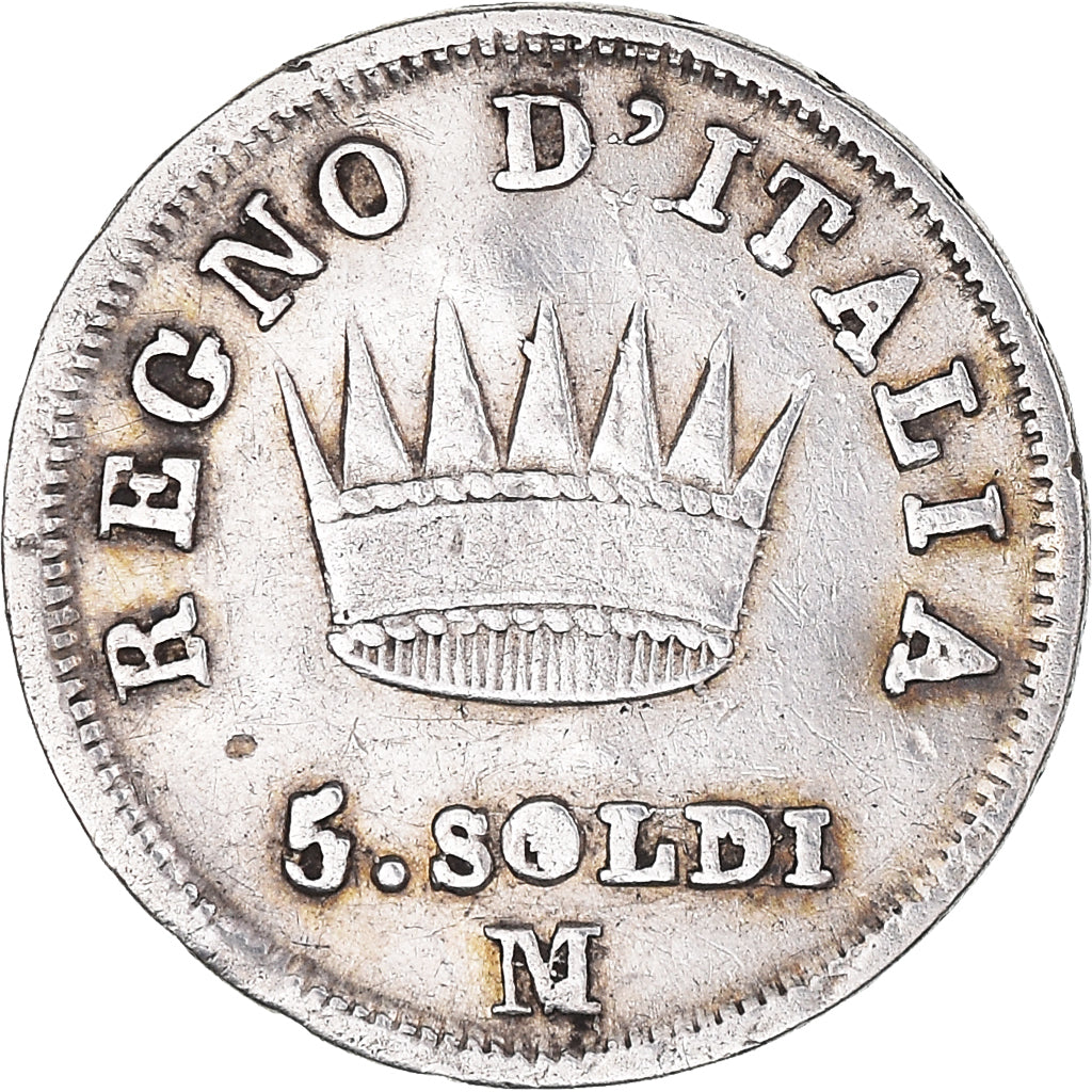 Coin, ITALIAN STATES, KINGDOM OF NAPOLEON, Napoleon I, 5 Soldi, 1813, Milan