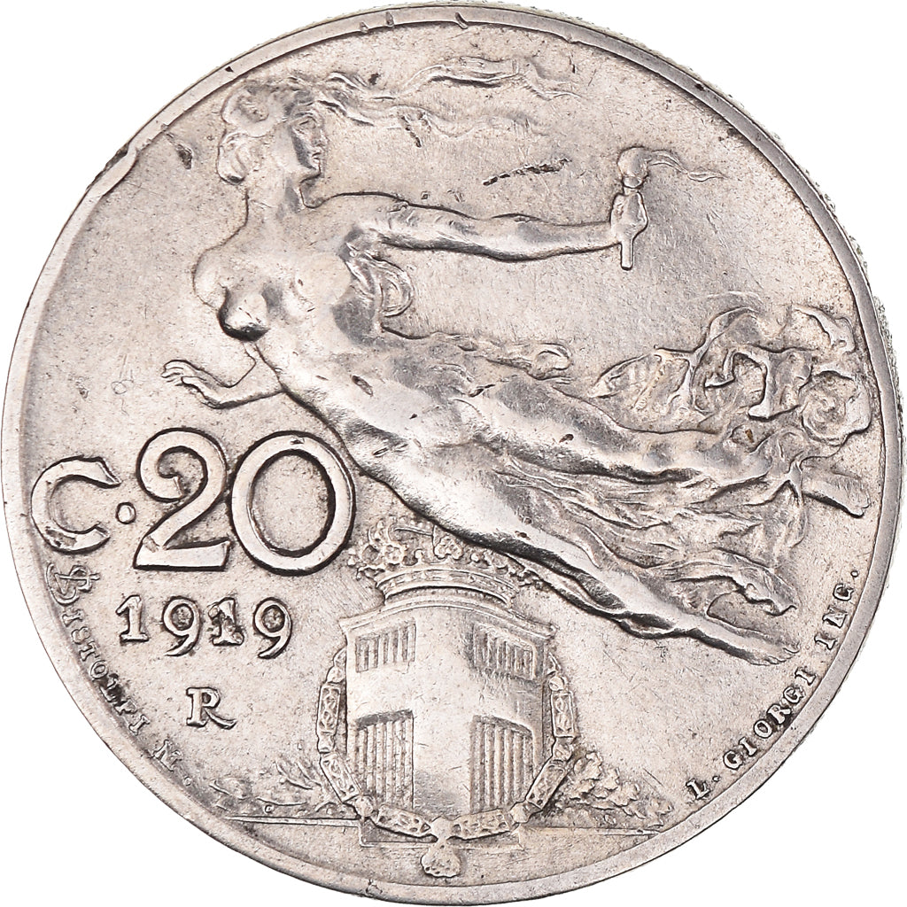 Monnaie, Italie, Vittorio Emanuele III, 20 Centesimi, 1919, Rome, TTB+, Nickel