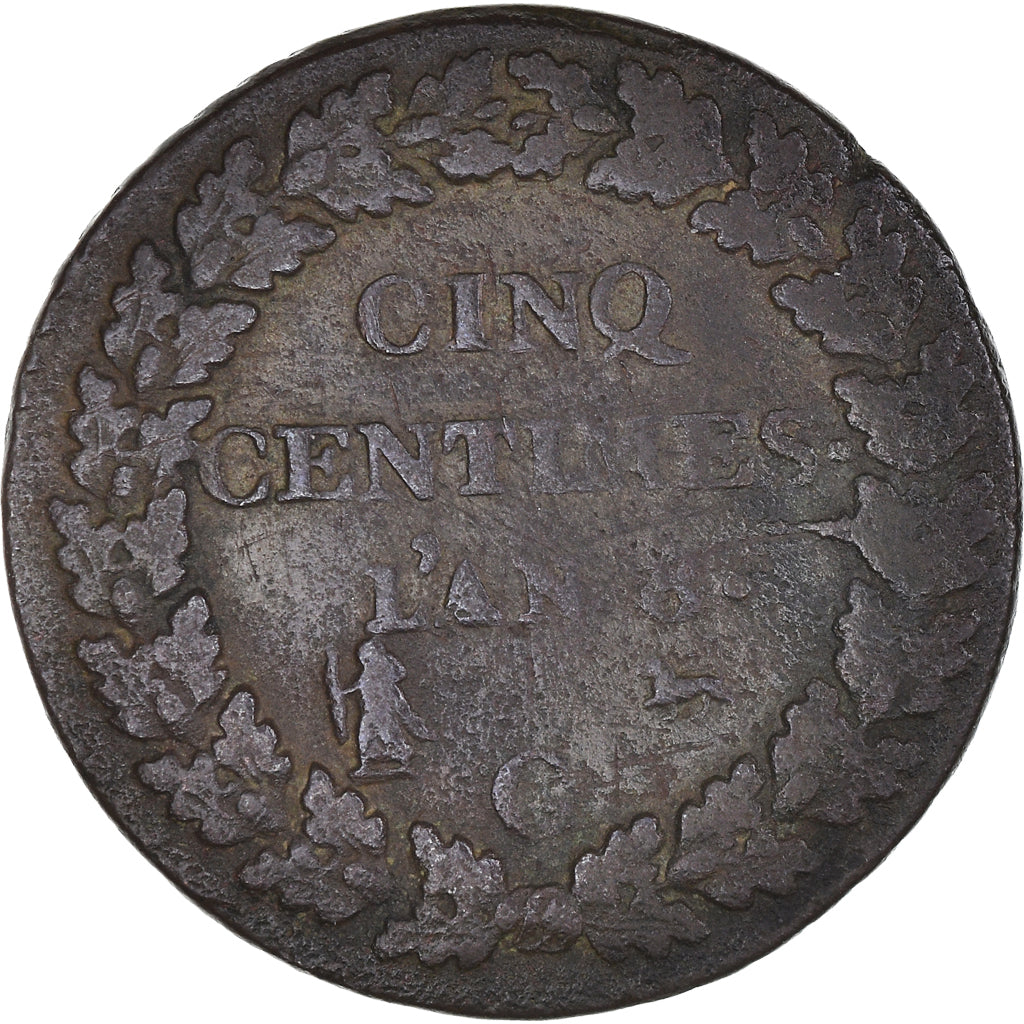 Coin, France, Dupré, 5 Centimes, AN 8, Geneva, VF(30-35), Bronze, KM:640.6