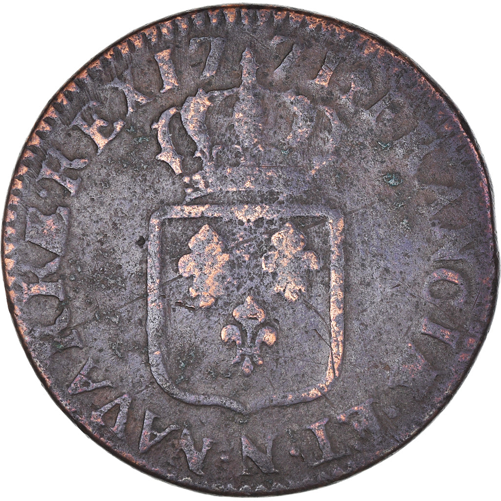 Moneda, Francia, Louis XV, Sol à la vieille tête, Sol, 1771, Montpellier, BC+