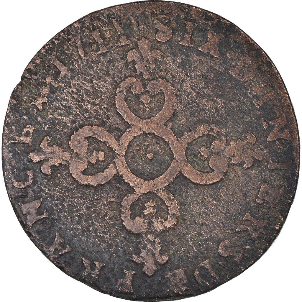 Moneda, Francia, Louis XIV, Six deniers dits « dardenne », 6 Deniers, 1711