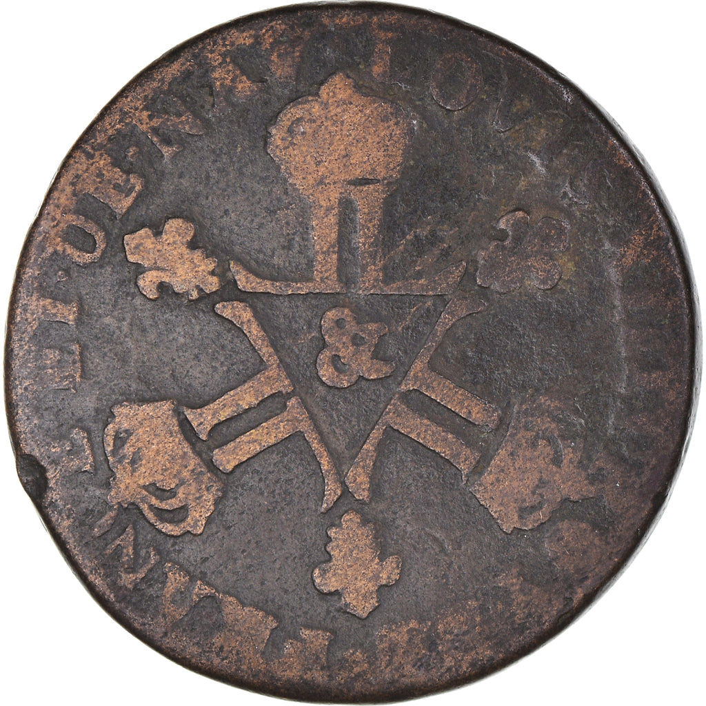 Coin, France, Louis XIV, Six deniers dits « dardenne », 6 Deniers, 1711