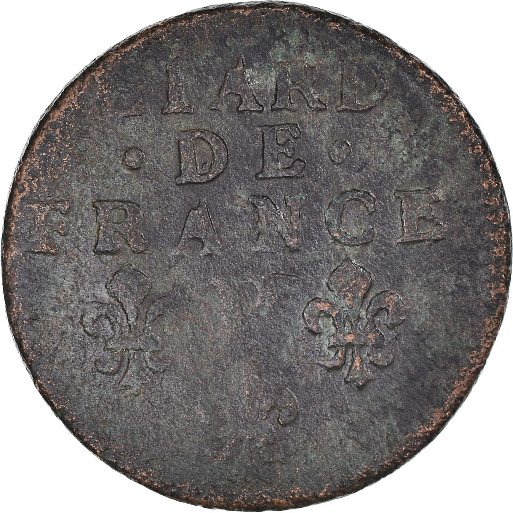 Coin, France, Louis XIV, Liard de France au buste âgé, troisième type, Liard