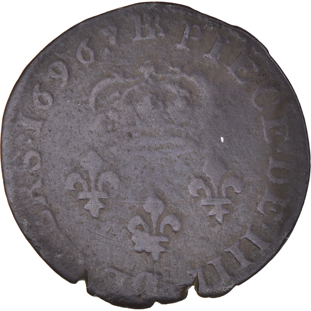 Munten, Frankrijk, Louis XIV, Quatre deniers de Strasbourg, 4 Deniers, 1696