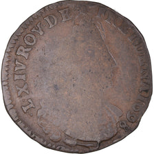 Moneta, Francia, Louis XIV, Liard de France au buste âgé, troisième type
