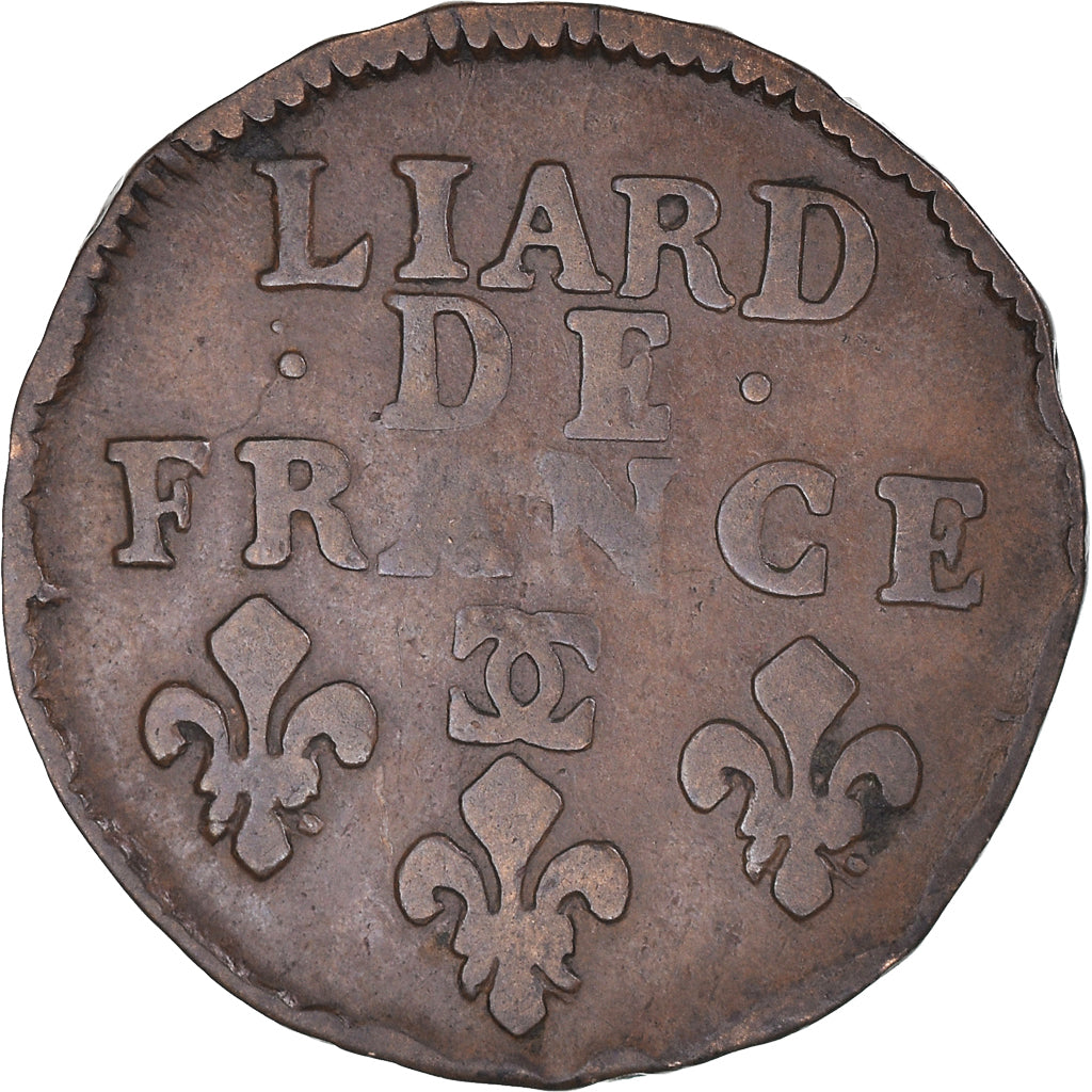 Moneta, Francia, Louis XIV, Liard de France au buste âgé, troisième type
