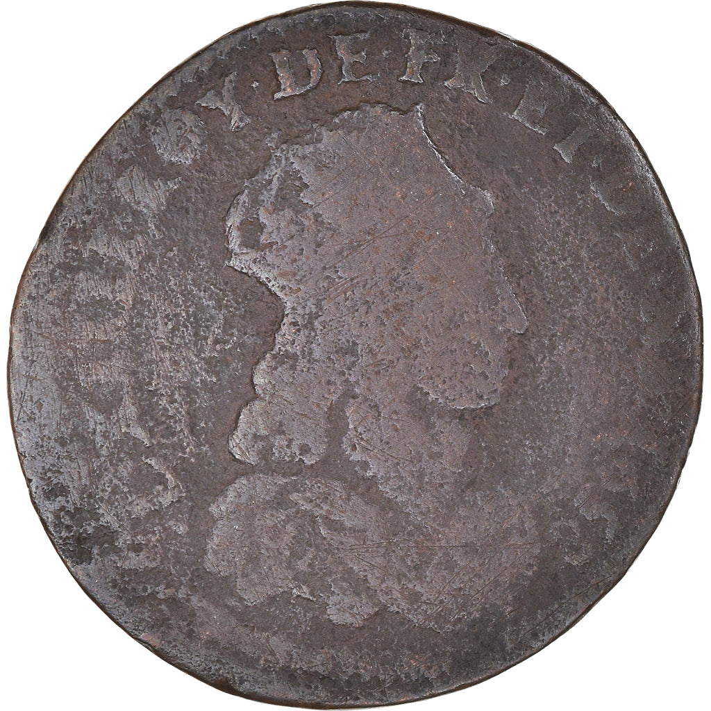 Coin, France, Louis XIV, Liard de France au buste juvénile, deuxième type
