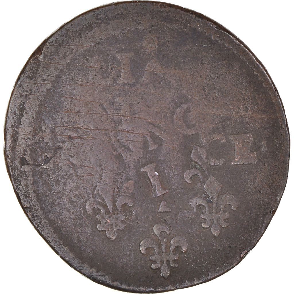Coin, France, Louis XIV, Liard de France au buste juvénile, deuxième type