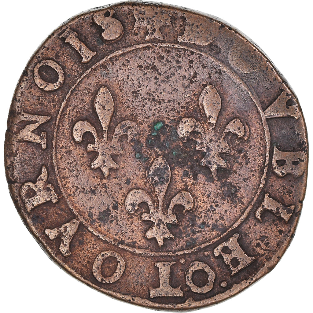 France, Double Tournois, Bourges, Copper, VF(20-25), CGKL:36