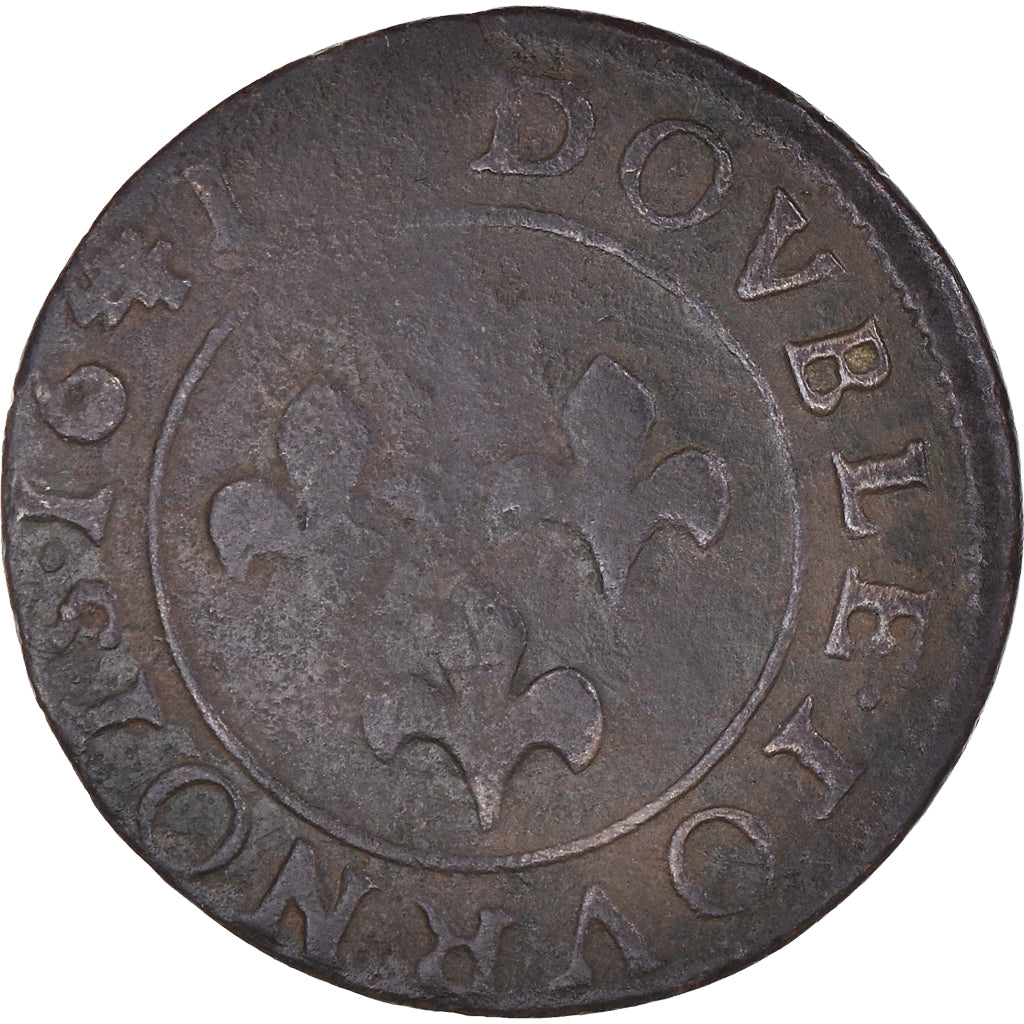 Monnaie, France, Frédéric-Henri de Nassau, Double Tournois, 1641, Orange, TB