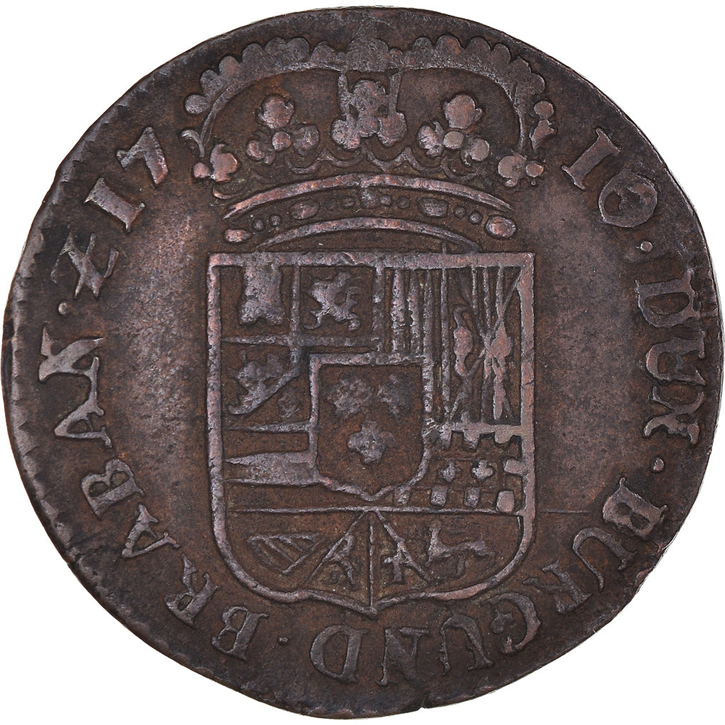 Coin, Spanish Netherlands, Liard, 1710, Namur, AU(50-53), Copper