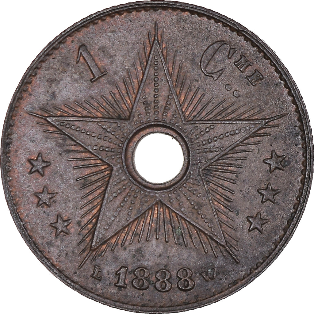 Coin, Belgian Congo, Centime, 1888, Brussels, EF(40-45), Copper