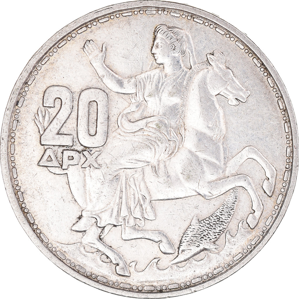 Coin, Greece, Paul I, 20 Drachmai, 1960, EF(40-45), Silver, KM:85