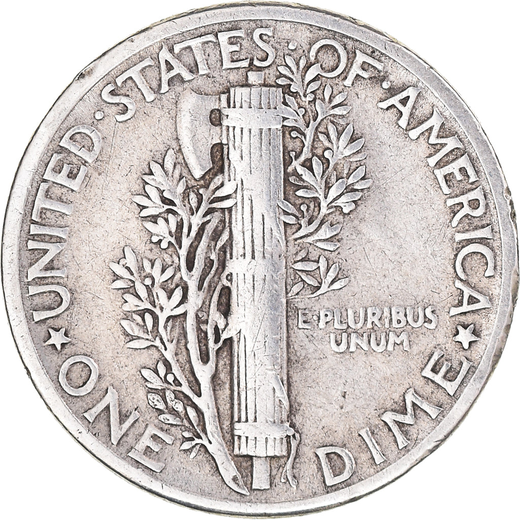 Monnaie, États-Unis, Mercury Dime, Dime, 1945, U.S. Mint, Philadelphie, TB+