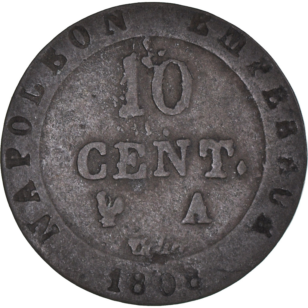 Coin, France, Napoléon I, 10 Centimes, 1808, Paris, VF(20-25), Billon