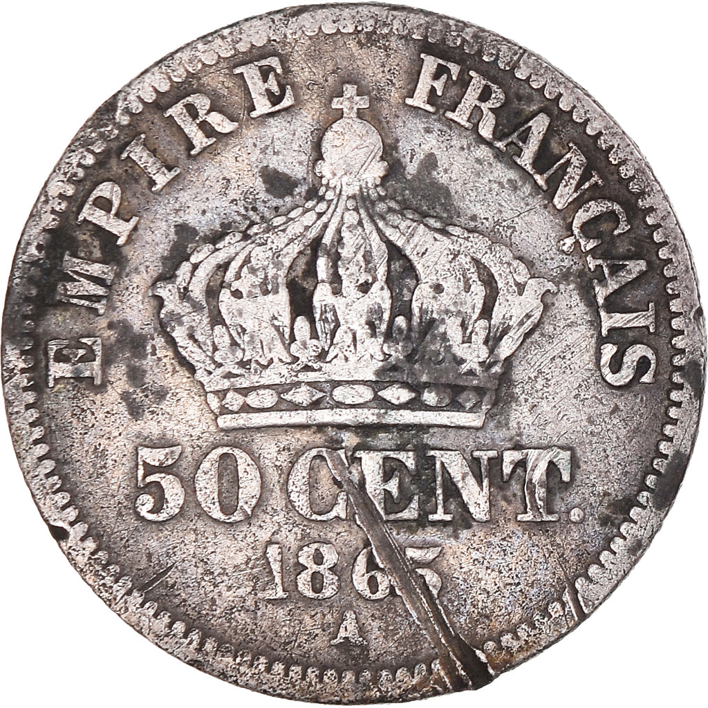 Münze, Frankreich, Napoleon III, Napoléon III, 50 Centimes, 1865, Paris, S