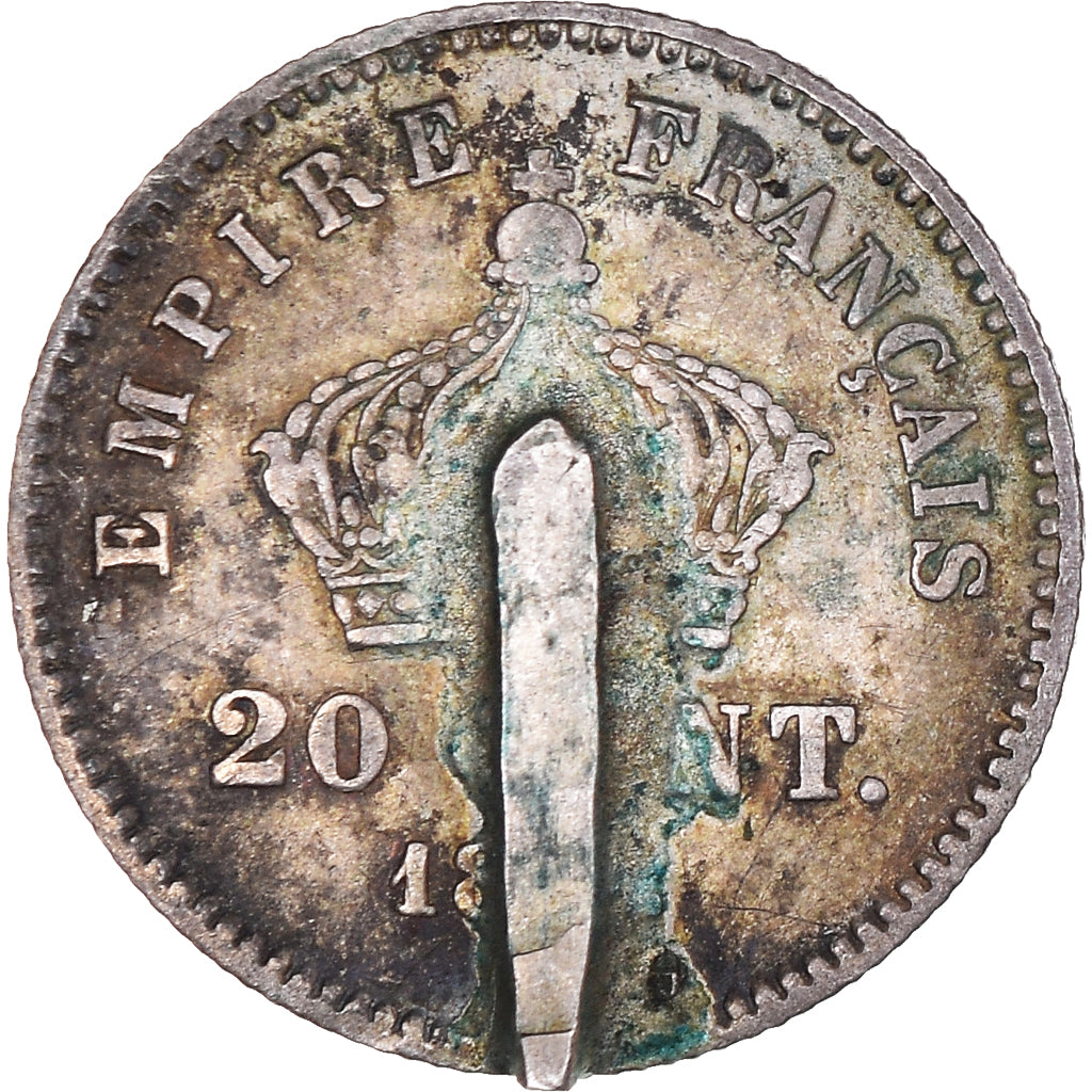 Moneda, Francia, 20 Centimes, BC+, Plata, Gadoury:309