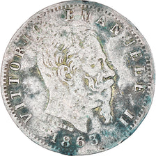 Coin, Italy, Vittorio Emanuele II, 20 Centesimi, 1863, VF(20-25), Silver