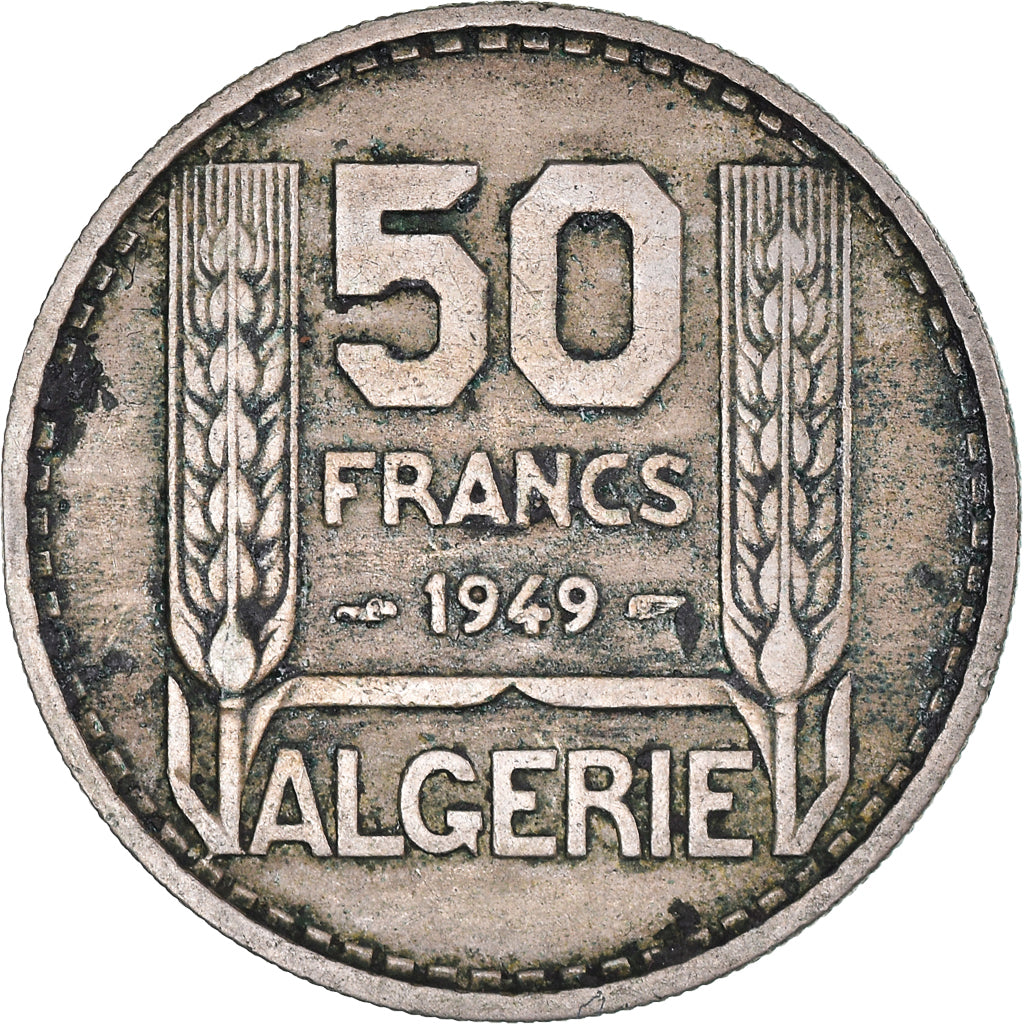 Moneta, Algeria, 50 Francs, 1949, Paris, BB, Rame-nichel, KM:92
