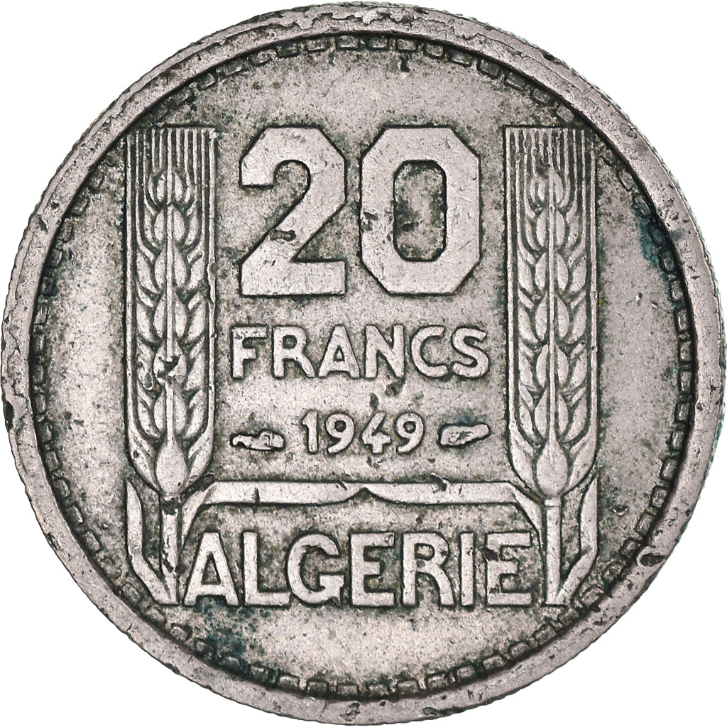 Moneta, Algeria, 20 Francs, 1949, Paris, MB+, Rame-nichel, KM:91