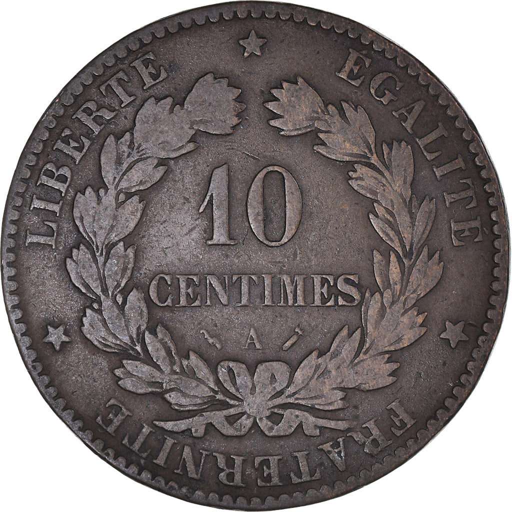 Munten, Frankrijk, Cérès, 10 Centimes, 1884, Paris, FR, Bronzen, KM:815.1