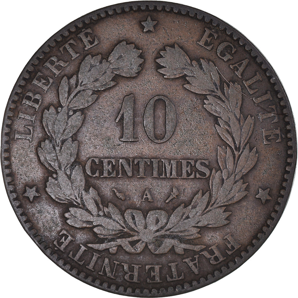 Moneda, Francia, Cérès, 10 Centimes, 1897, Paris, BC+, Bronce, KM:815.1