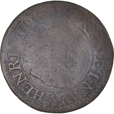 Munten, Frankrijk, Henri IV, Double Tournois, 1599, Paris, ZG+, Koper, CGKL:222