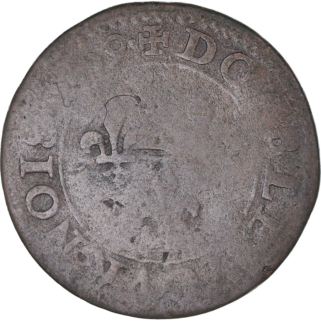 Munten, Frankrijk, Henri IV, Double Tournois, 1599, Paris, ZG+, Koper, CGKL:222