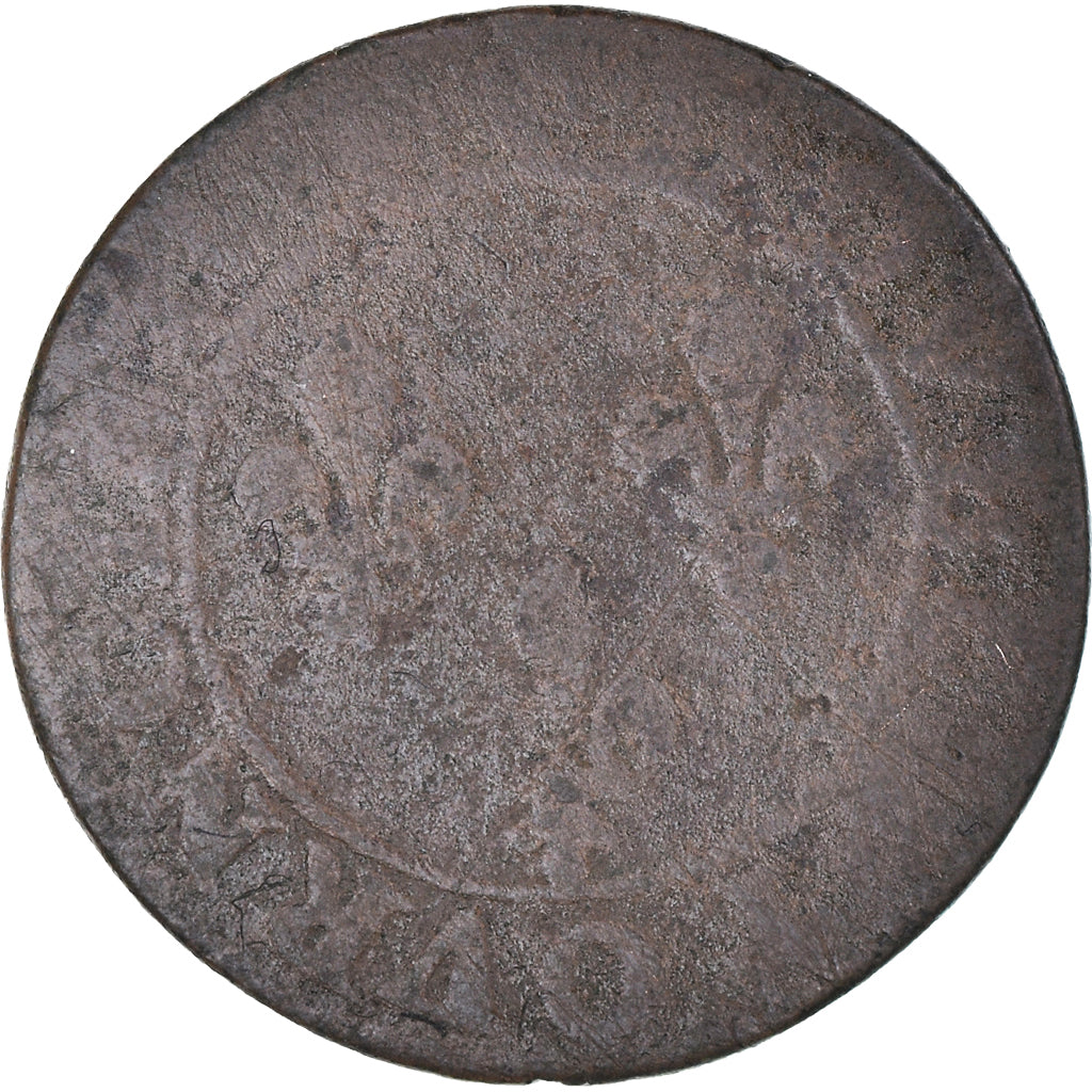 Coin, France, Double Tournois, (1614-1616), Amiens, F(12-15), Copper, Gadoury:7
