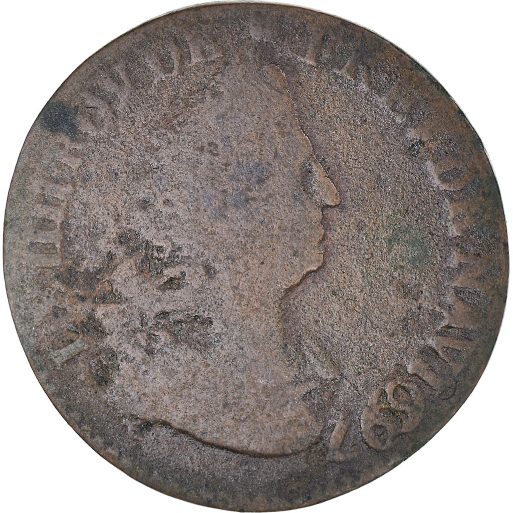 Moneta, Francia, Louis XIV, Liard de France au buste âgé, troisième type