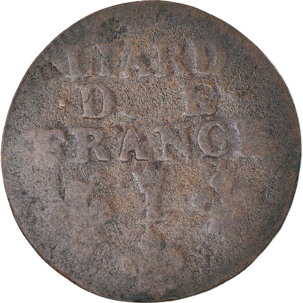 Moneta, Francia, Louis XIV, Liard de France au buste âgé, troisième type