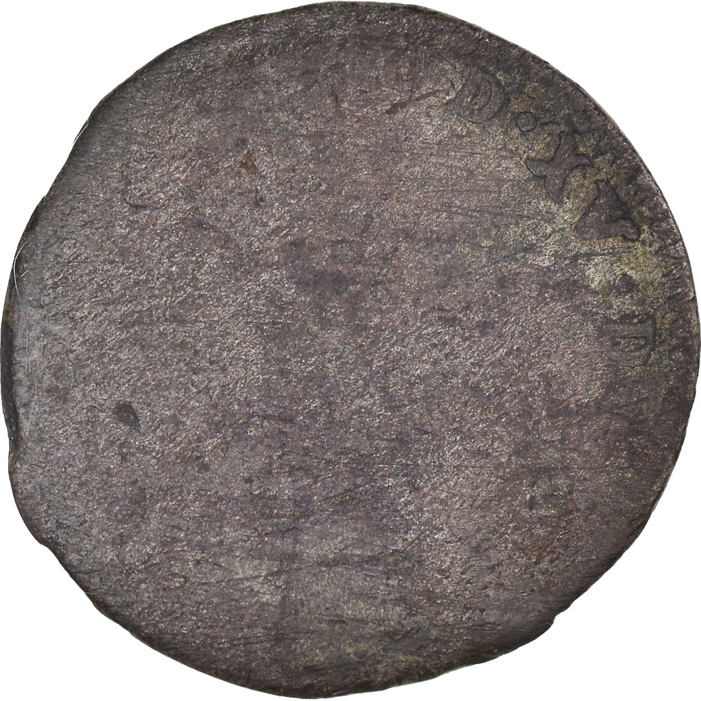 Moeda, França, Double Sol, 1738-1741, Besançon, F(12-15), Lingote, Gadoury:281