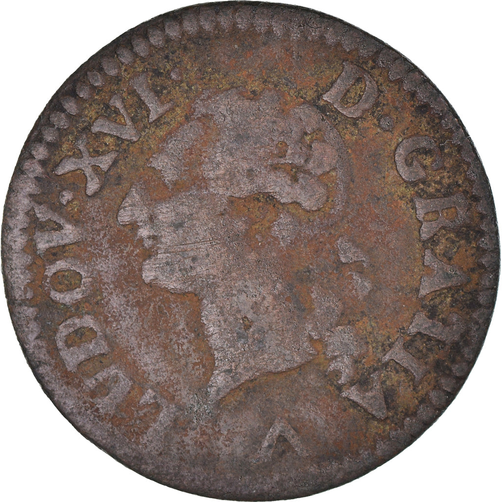 Moeda, França, Louis XVI, Liard, Liard, 1778, Lille, VF(20-25), Cobre
