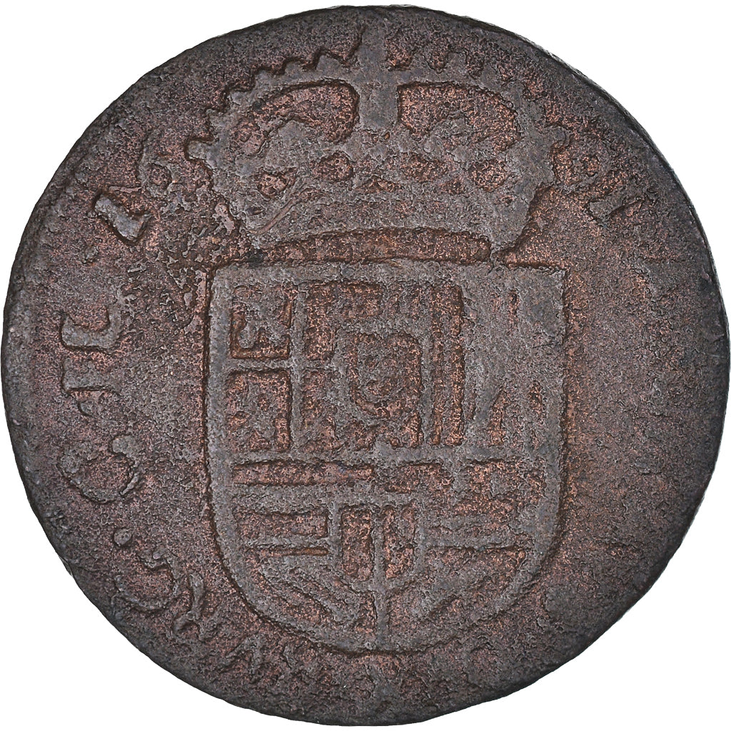 Coin, Spanish Netherlands, BRABANT, Liard, 12 Mites, 1691, Brabant, VF(30-35)